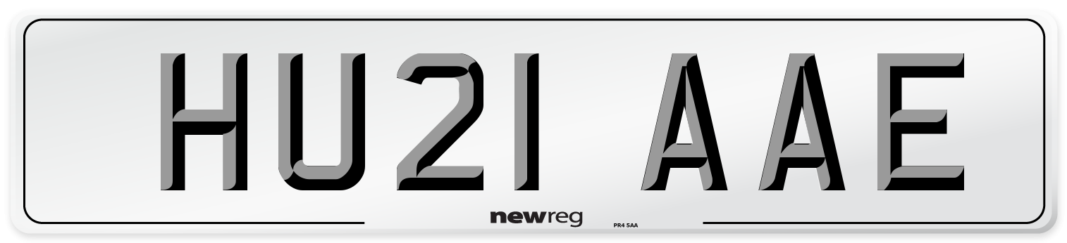 HU21 AAE Number Plate from New Reg